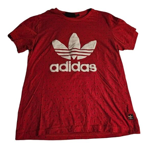 Adidas X Pharrell Williams Shirt Adult L Red White Trefoil AOP All Over - Picture 1 of 4